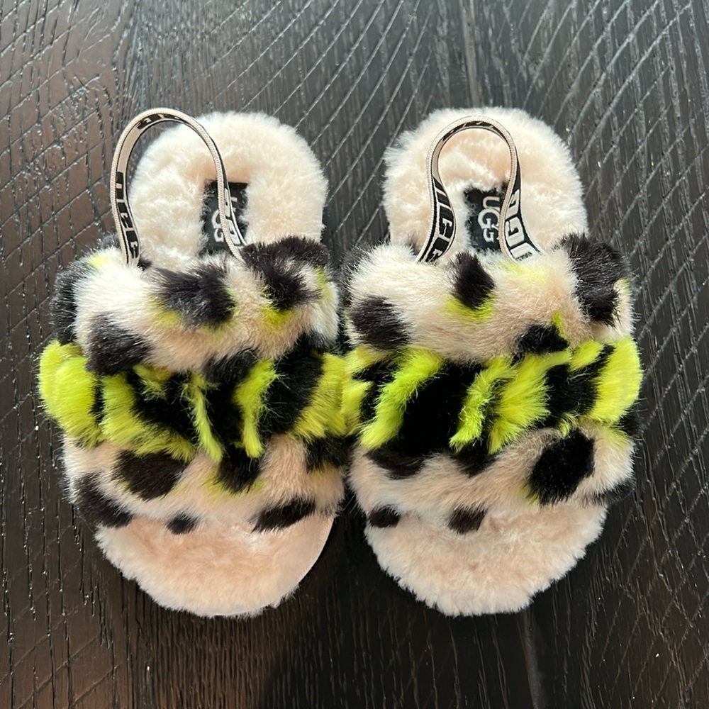 Ugg Size 8 neon animal print slippers